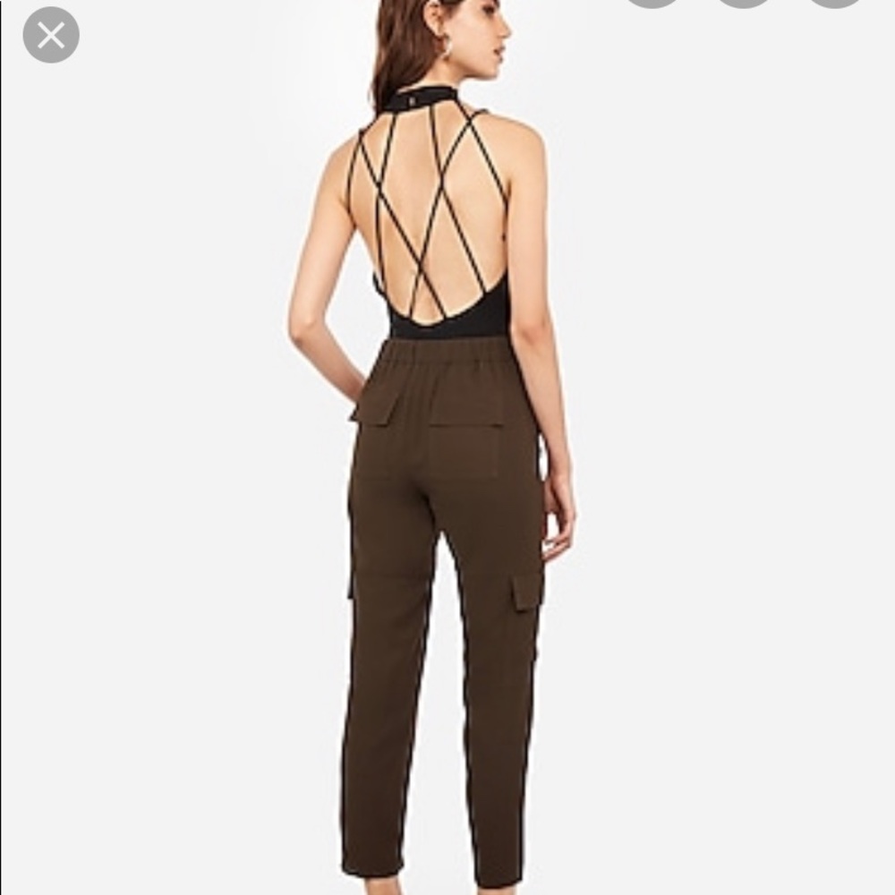 Express Strappy Back Mock Neck Thong Bodysuit